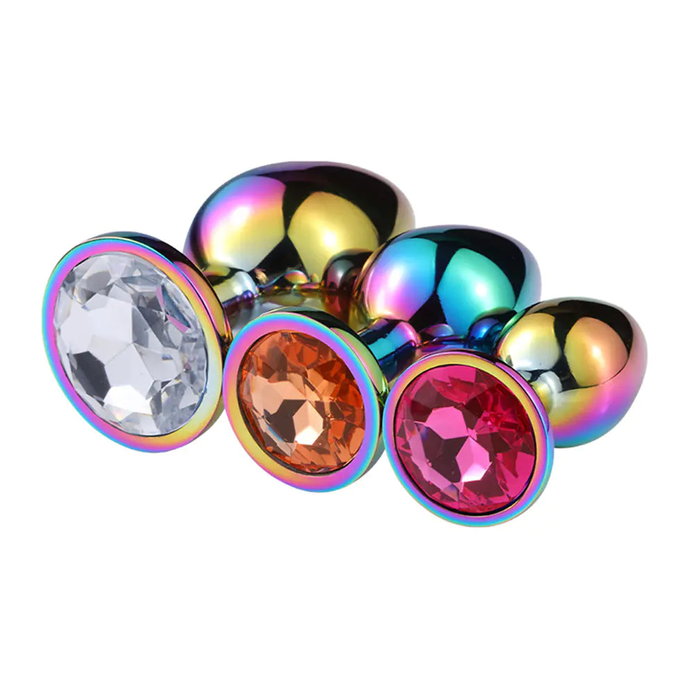 Metallic Colorful Anal Plug for Couples' Pleasure Toys